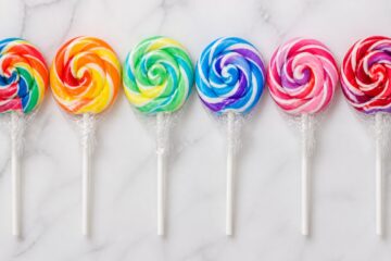 Colorful swirl lollipops
